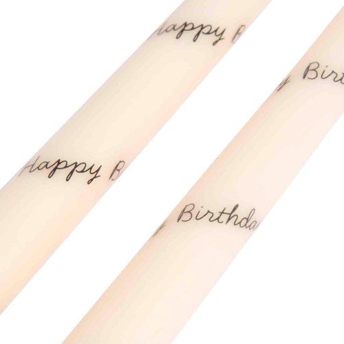 M&S Collection Happy Birthday Dinner Candles, White