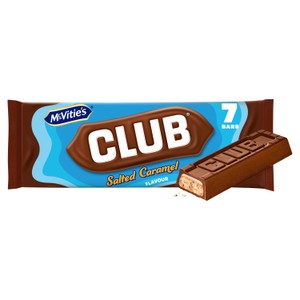 McVitie's Club Salted Caramel Flavour Biscuit Bars Multipack 7 x 22g