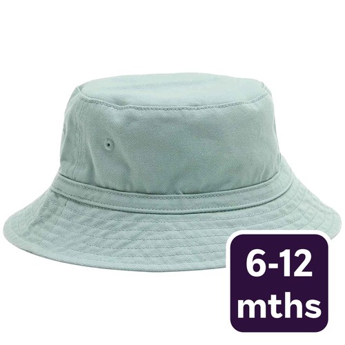 M&S Baby Cotton Bucket Hat, 6-12M, Green