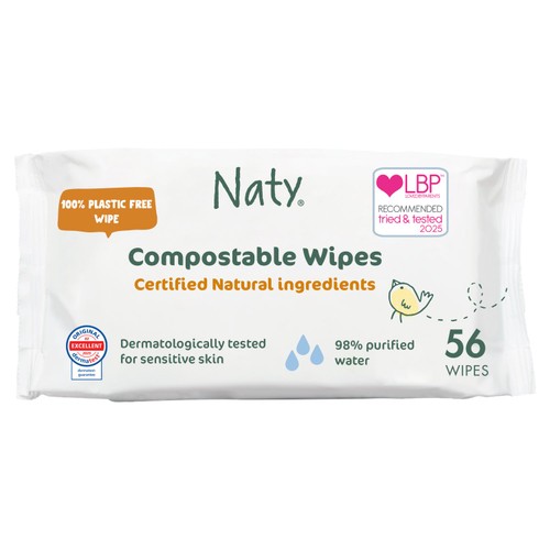 Naty Compostable Wipes Unscented Triple Pack
