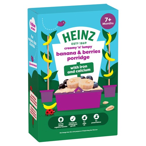 Heinz Banana Berries Porridge Baby Food 7+ Months