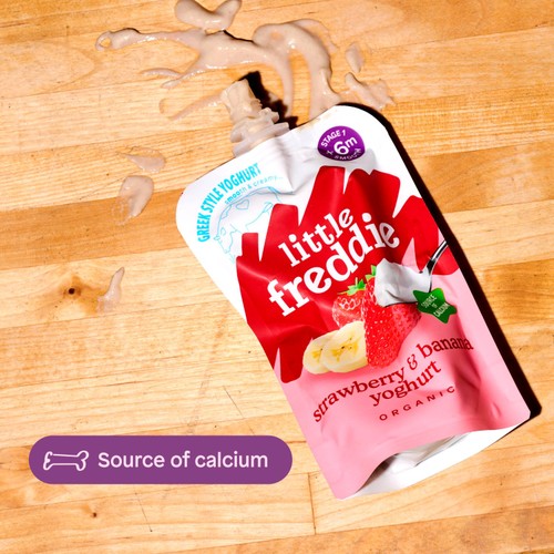 Little Freddie Organic Strawberry & Banana Yoghurt Baby Food Pouch 6+ M