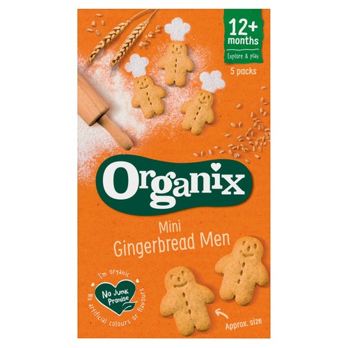 Organix Mini Gingerbread Men Biscuits Toddler Snacks Multipack 12 months+