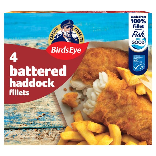 Birds Eye 4 MSC Battered Haddock Fish Fillets