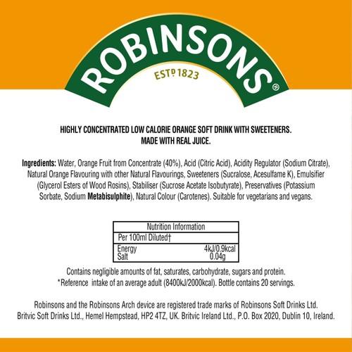 Robinsons Mini Orange No Added Sugar