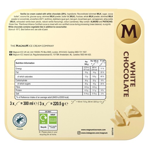 Magnum White Chocolate Ice Cream Sticks 