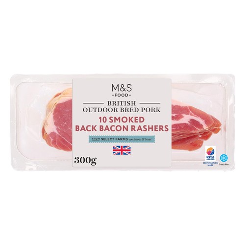 M&S British Outdoor Bred 10 Smoked Back Bacon Rashers
