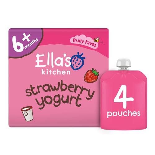 Ella's Kitchen Strawberry Greek Style Yogurt Baby Pouch Multipack 6+ Months