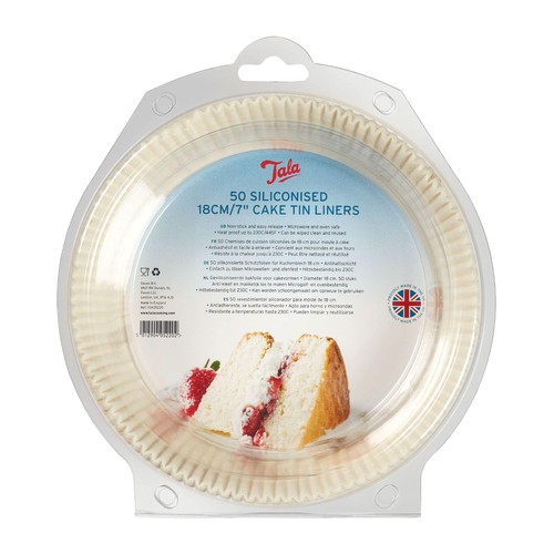 Tala 50 Non-stick Cake Baking Tin Liners 18cm  