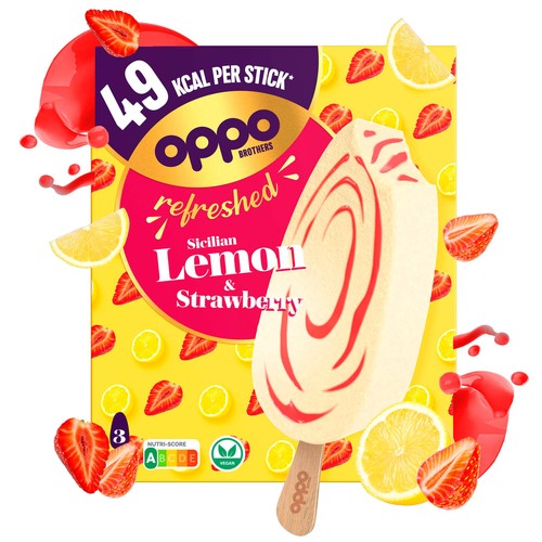 Oppo Refreshed Lemon & Strawberry Low Calorie Sorbetto Sticks