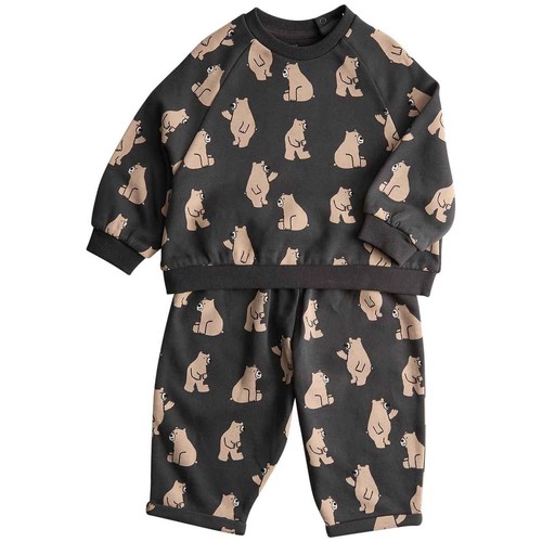 M&S Boys 2pc Bear Joggers Outfit, 0-3 M, Grey