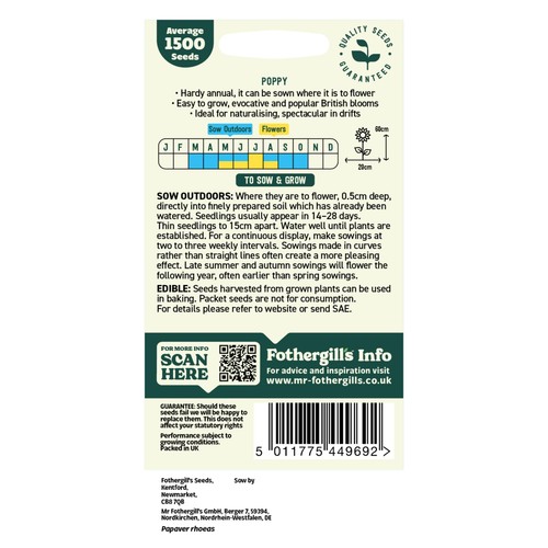 Mr Fothergills Seeds Oh Sow Simple Wild Poppy