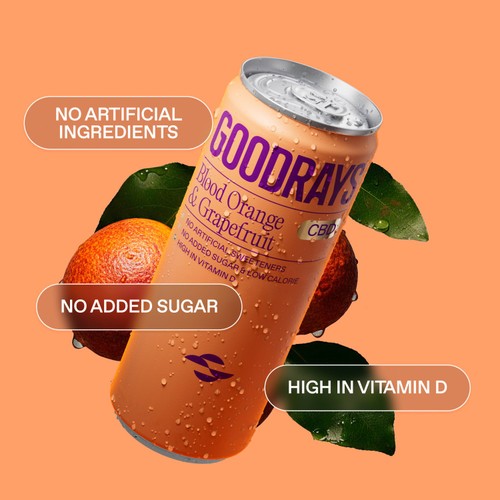 Goodrays CBD Drinks - Blood Orange & Grapefruit