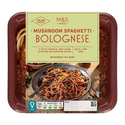 M&S Mushroom Spaghetti Bolognese Serves 1
