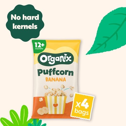 Organix Banana Puffcorn Toddler Snack Multipack 12+ Months