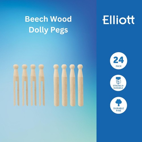 Elliotts Beech Wood Dolly Pegs