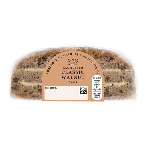 M&S classic walnut cake