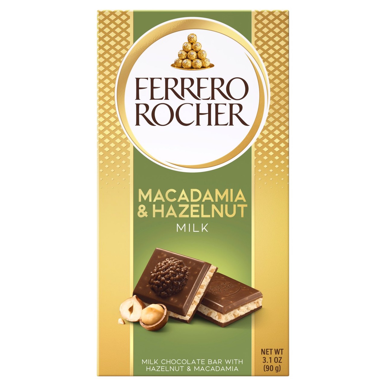 Ferrero Rocher Milk Chocolate with Hazelnut & Macadamia Bar - Ocado
