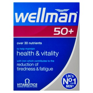Vitabiotics Wellman 50+ Health & Vitality Reduction of Tiredness Tablets 