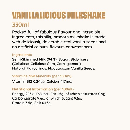 Shaken Udder Vanillalicious Vanilla Flavoured Milkshake