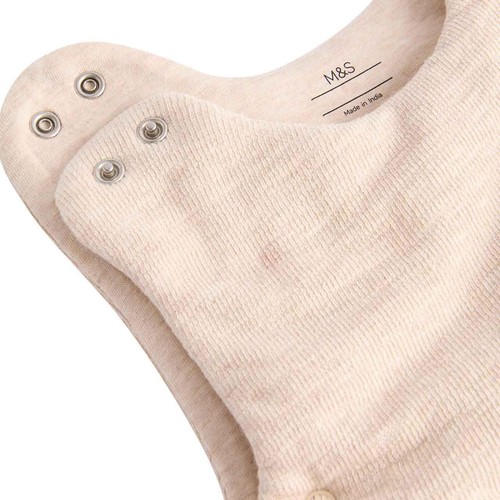 M&S Unisex Pure Cotton Ribbed Sleeping Bag, 6-18 M, Oatmeal