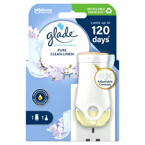 Glade Plug In Holder & Refill, Electric Scented Oil, Clean Linen