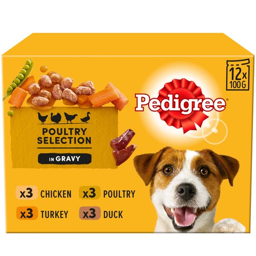 Pedigree Adult Wet Dog Food Pouches Mixed Varieties in Gravy