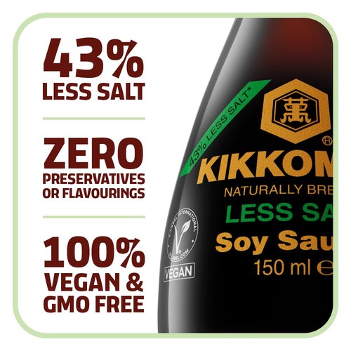 Kikkoman Less Salt Soy Sauce 43% Reduced Salt