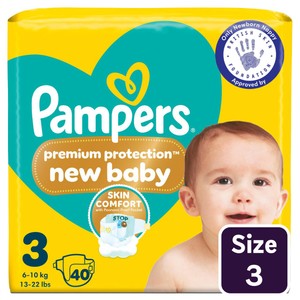 Pampers New Baby Nappies, Size 3 (6-10kg) Jumbo+ Pack