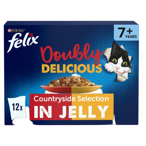 FELIX Doubly Delicious 7+ Countryside Selection in Jelly Wet Cat Food