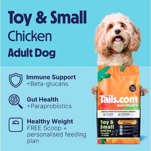 Tails.com Inner Vitality Toy & Small Adult Dog Dry Food Chicken