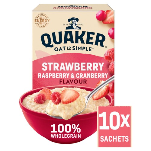Quaker Oat So Simple Strawberry Raspberry & Cranberry Sachets Cereal