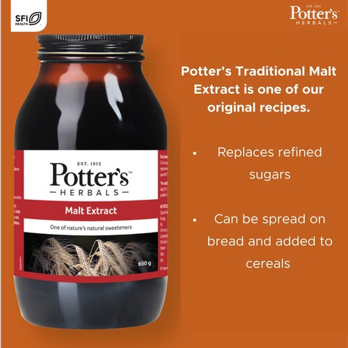 Potters Herbals Malt Extract Natural Sweetener Liquid 