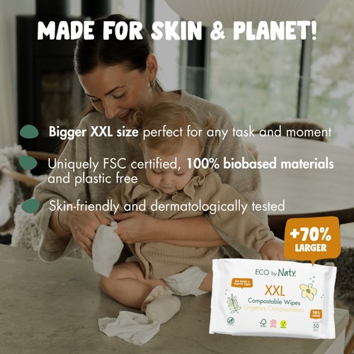Naty Extra Large Baby Wipes XXL Wipes 50pk