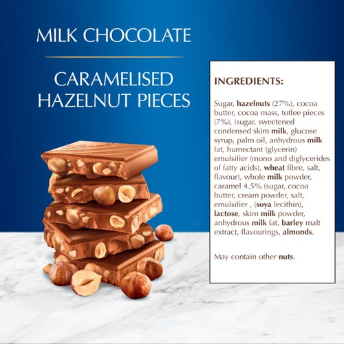 Lindt Les Grandes Hazelnuts Milk Chocolate Bar
