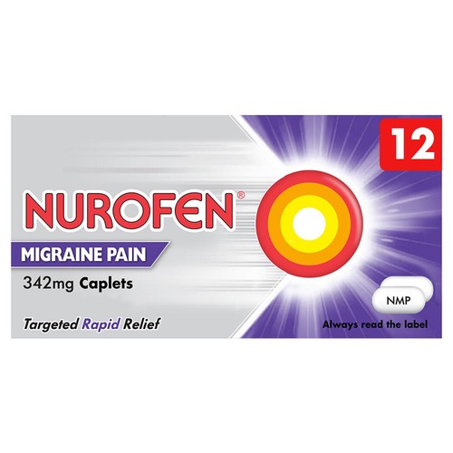 Nurofen Migraine Pain Relief Ibuprofen 342mg Caplets