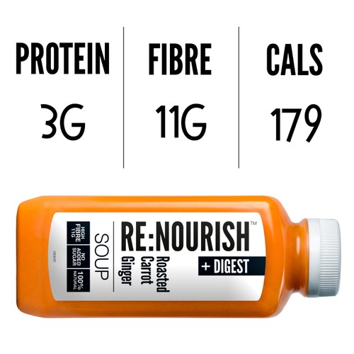 RENOURISH Digest Roasted Carrot and Ginger, High Fibre Soup