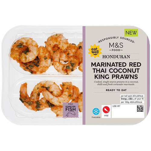 M&S Honduran Red Thai Coconut Marinated King Prawns