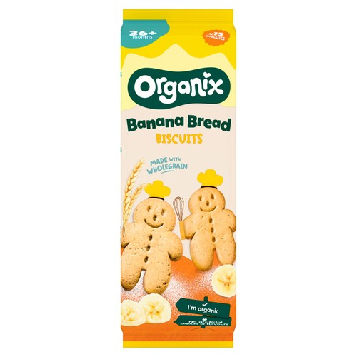 Organix Banana Bread Biscuits Toddler Snack 36+ Months