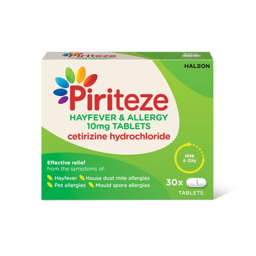 Piriteze Hayfever & Allergy Relief Antihistamine Cetirizine Tablets