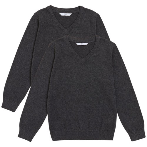 M&S Unisex 2 Pack Cotton Jumper with Stay new 13-14 Y