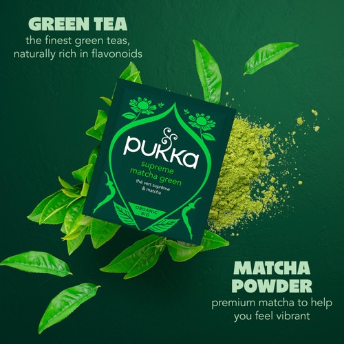 Pukka Organic Supreme Matcha Green Herbal Tea x20 Compostable Green TeaBags