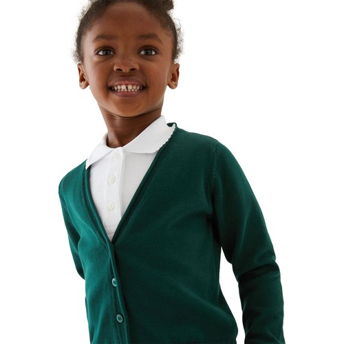M&S 2PK COTTON CARDIGAN WITH STAYNEW 7-8 Y