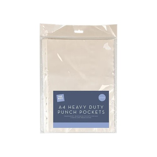 A4 Heavy Duty Punch Pockets 50pk