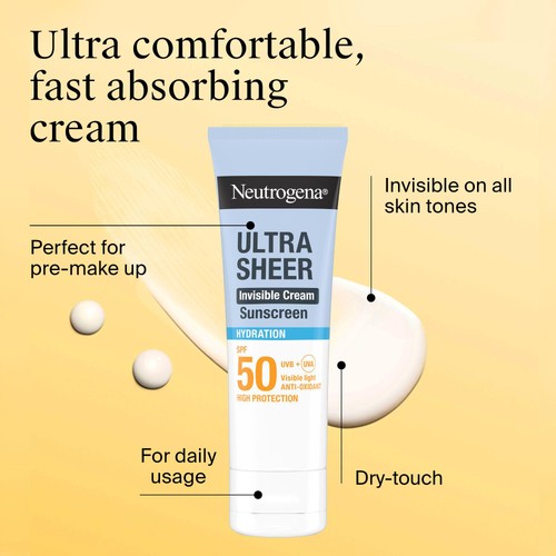 Neutrogena Ultra Sheer Face Sunscreen Hydrating Cream SPF50