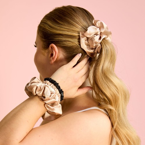Silver Cloud 2 Mixed Large Satin Scrunchies
