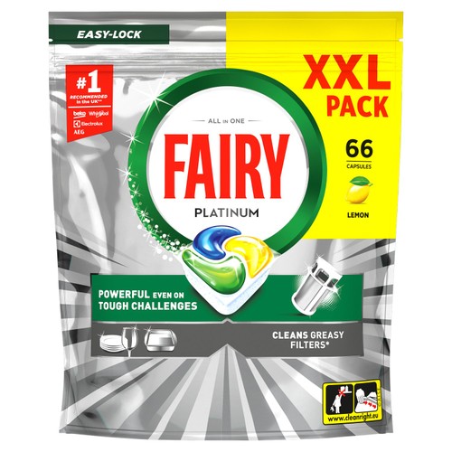 Fairy Platinum Dishwasher Tablets Lemon 66ct