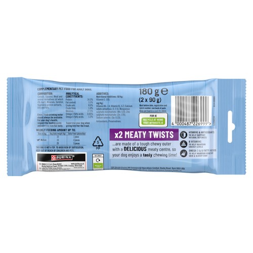 BAKERS Meaty Twists Medium Beef Dog Chews