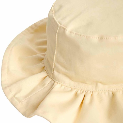M&S Girls Frill Sun Hat, 0-3 Months, Pale Yellow