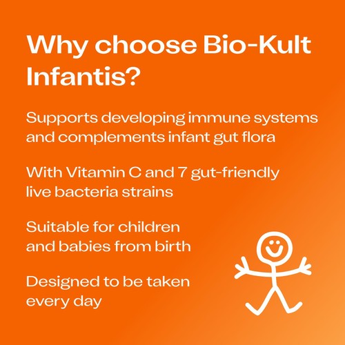 Bio-Kult Infantis Kids Probiotics Gut Supplement 7 Strains with Vitamin C